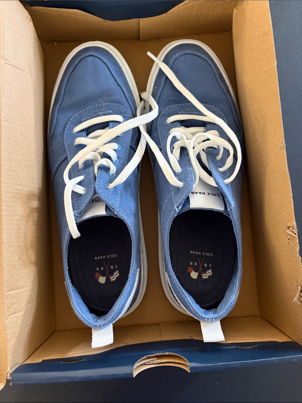 Cole Haan Medium Blue Canvas Low-Top Sneakers with White Laces, Women’s Size 9 - Picture 5 of 6